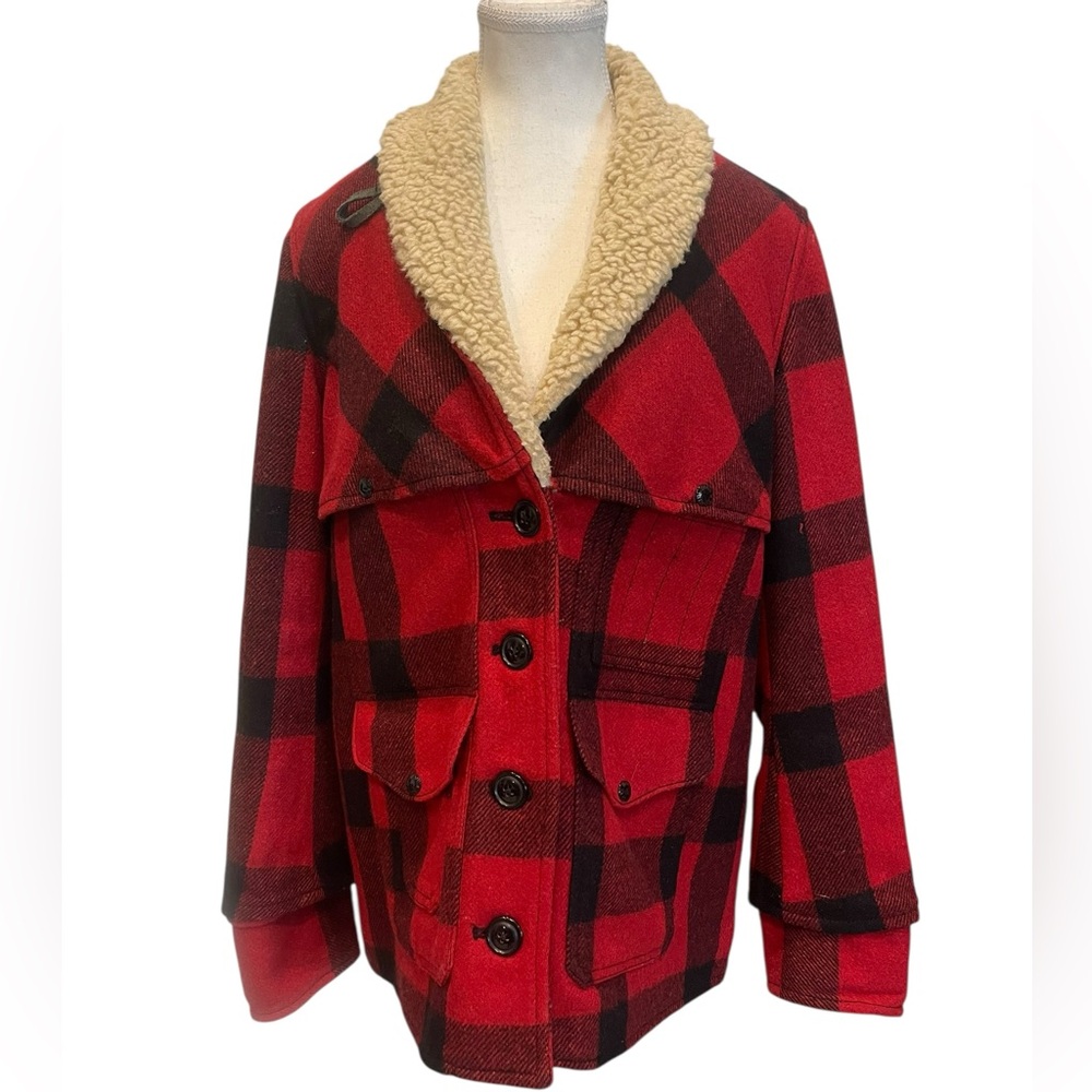 DENIM & SUPPLY by RALPH LAUREN L Red & Black Buffalo Plaid Wool / Acrylic Jacket